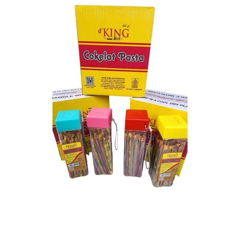 

Coklat Pasta D'king - Pasta chocolate isi 50 pcs per toples - Coklat cair lumer D King