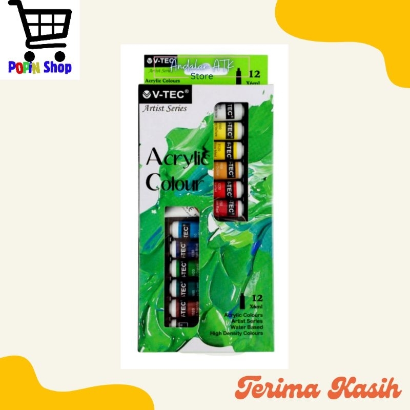 

CAT ACRYLIC 12 WARNA V-TEC 1 SET/CAT AKRILIK