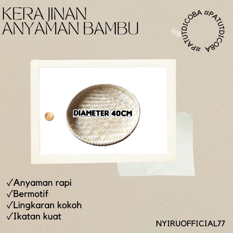 NYIRU BAMBU 40CM AWITALI ANYAMAN BAMBU BULAT NYIRU TUMPENG ANYAMAN