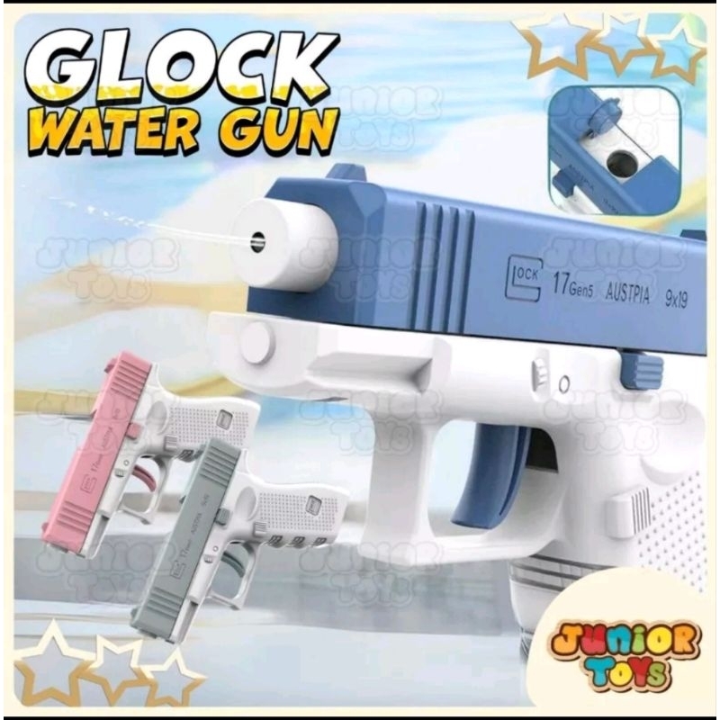 Mainan Pistol Air Water Gun kokang tembakan tidak berbahaya glock