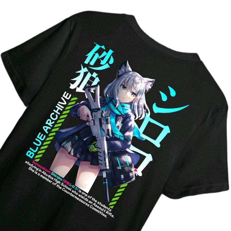 blue archive t-shirt anime cotton combed 24s