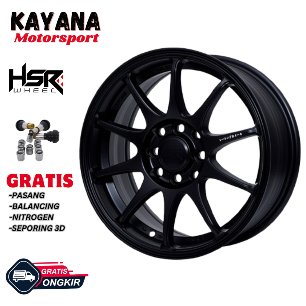 Velg Racing R15 Mobil Brio Jazz Yaris Mobilio Velg Murah R15 Lebar 65 Et 42 Black