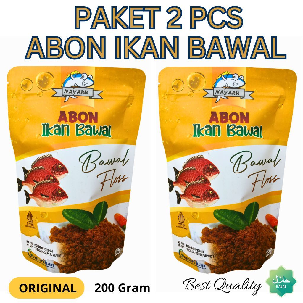 

PAKET HEMAT 2 PCS ABON IKAN BAWAL 200 G NAYARU MANIS GURIH NO MSG TANPA PENGAWET MPASI HALAL SNACK