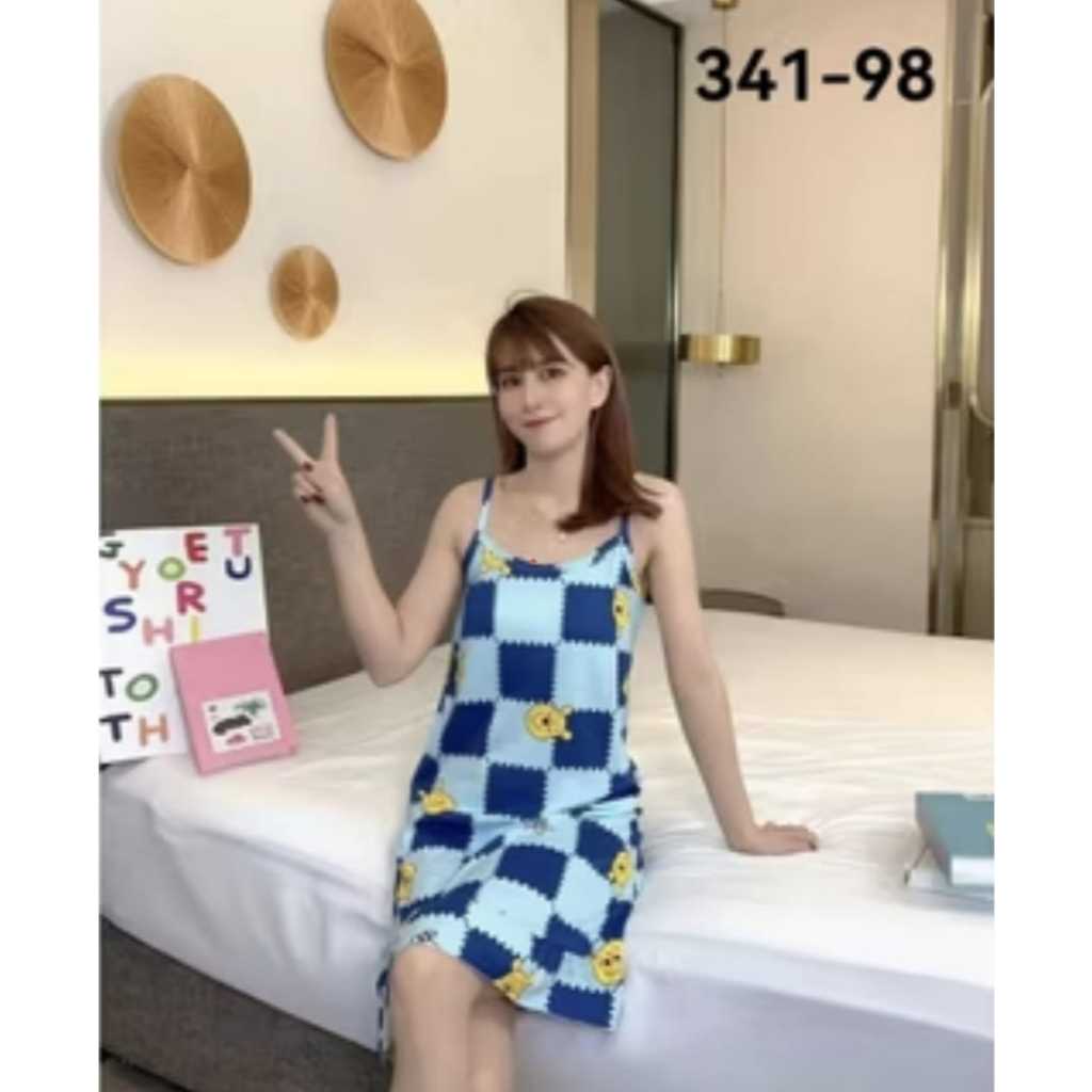 Baju tidur daster tali satu bahan spandek import