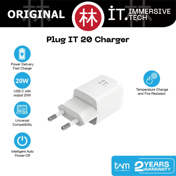 IT iBox Plug IT 20 Charger 20W PD Fast Charging QC USB-C Garansi Resmi TAM PLUS+