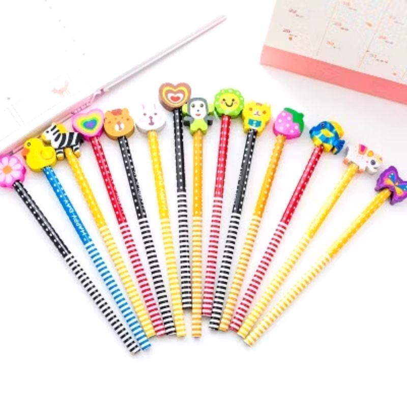 

Pensil karakter / Pensil penghapus karakter / pensil lucu