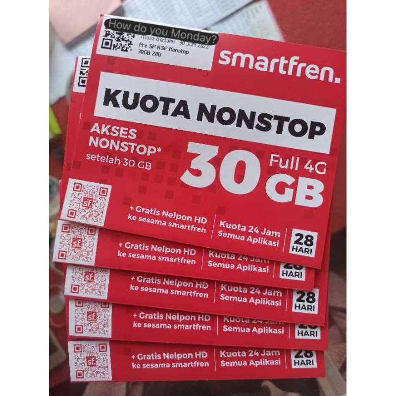 Perdana Smartfren Unlimited Nonstop 30GB (BONUS KUOTA NASIONAL 15GB)