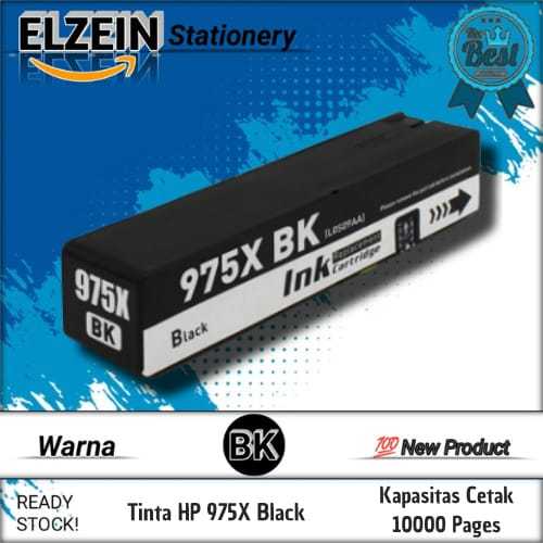 Cartridge Tinta Compatible HP 975X 975 X Black Printer HP Pagewide Pro 452dn, 452dw, 477dn, 477dw, 5