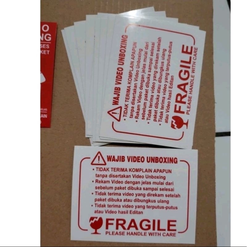 

sticker fragile dan unboxing isi 10pcs T 6cm L8cm