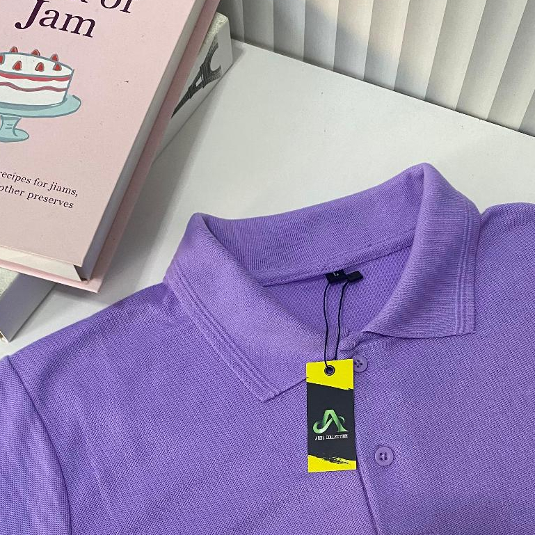 Kaos Polo Kerah Pria Premium Polos Shirt Pria - Ungu Muda