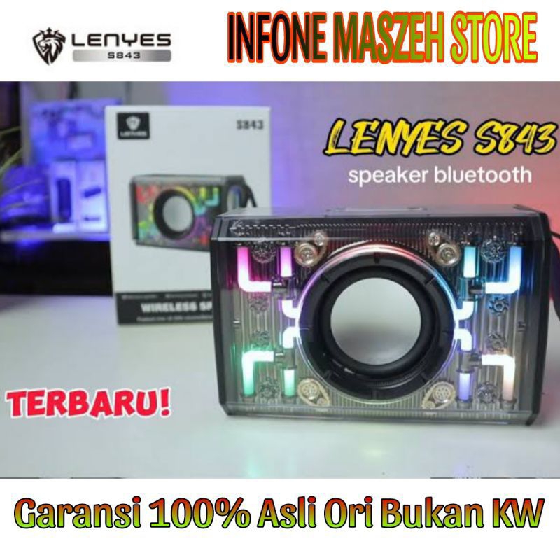 SPIKER LENYES S843 Ori 100% Bukan KW Spiker RGB super Bass King Power 20W Kualitas PREMIUM SPIKER SU
