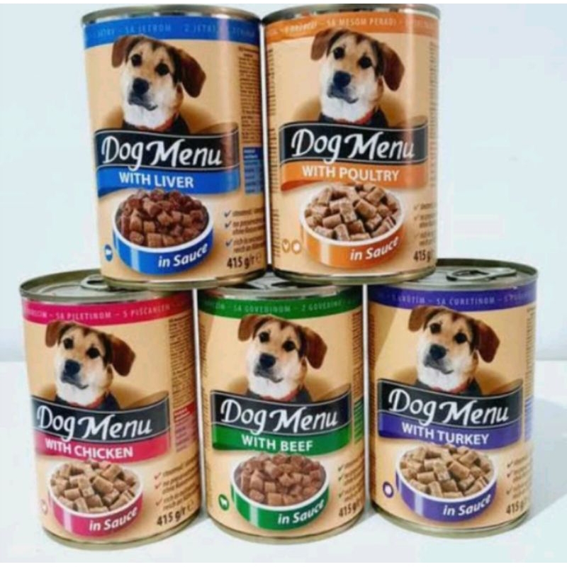 Dog Menu in Sauce Can 415 gram Wet Dog Food Makanan Anjing Basah