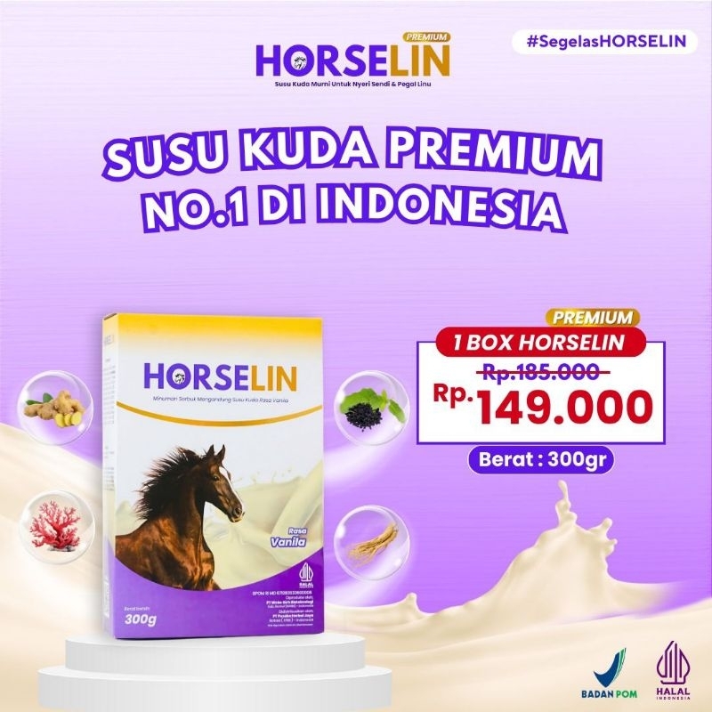 

Horselin Susu Kuda Premium Membantu Mengatasi Nyeri Sendi, Asam Urat Dan Rematik 100% Original
