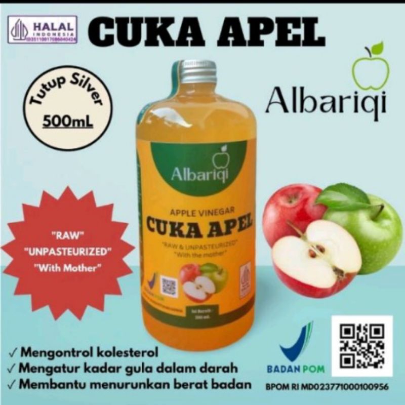 

Cuka Apel Batu premium 500 ml Apple vinegar with mother (tutup silver)