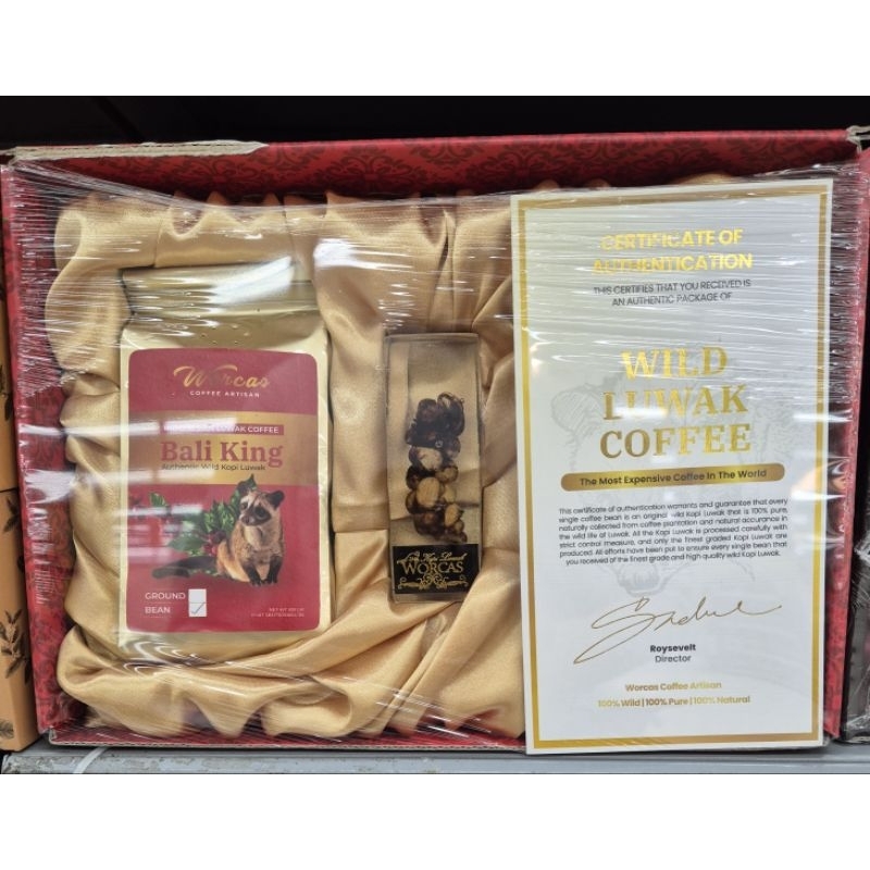 

Kopi Luwak Robusta Bali King Luxury Biji WORCAS Pure Kopi Luwak Robusta Bali King Luxury Bean 100g - HM.