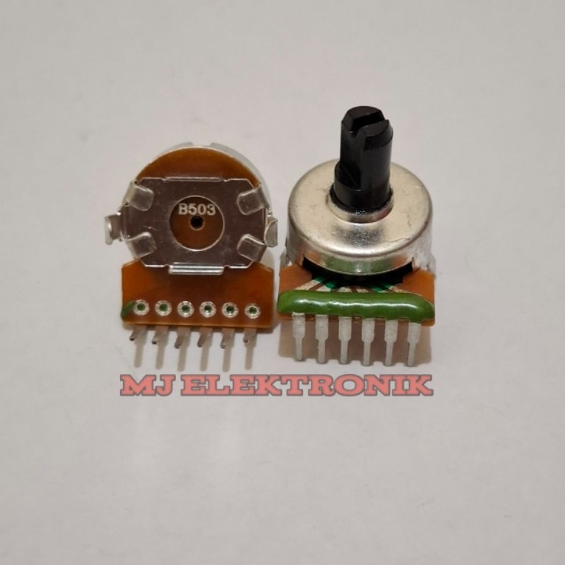 Potensio 6 Pin 50K Stereo Tekuk Potensio Volume Mixer 6 Pin Tiang Pendek B503 50K
