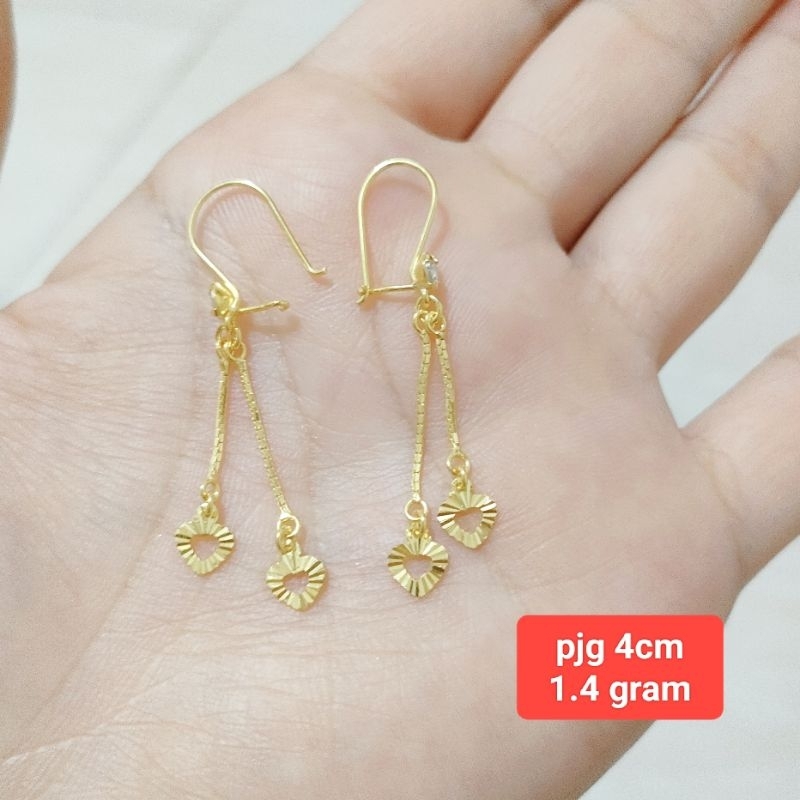 ANTING JURAI PANJANG VARIASI ASLI PERAK 925 DI LAPIS EMAS