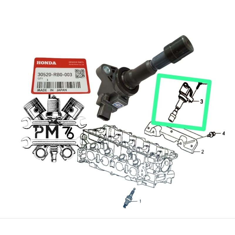 KOIL COIL IGNITION PENGAPIAN UNTUK MOBIL HONDA CR-Z TAHUN 2013 2014 2015