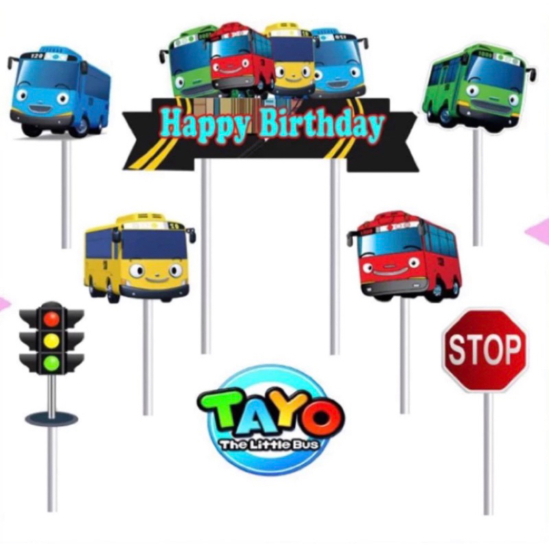TOPER CAKE KARAKTER TAYO HIASAN KUE ULANG TAHUN