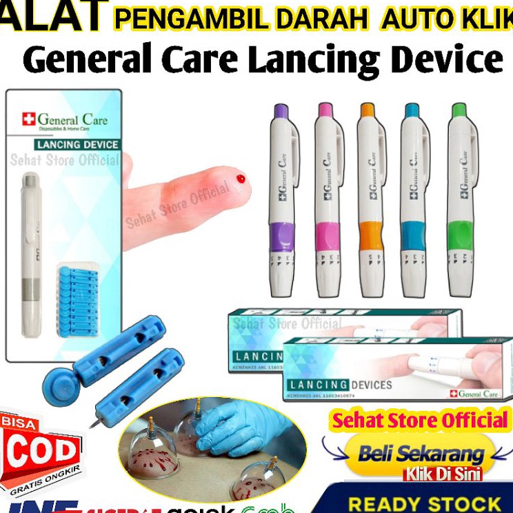 Garansi Pembayaran  Alat Pengambil Darah General Care Lancing Device Pen Bekam Auto Klik Pena Untuk 