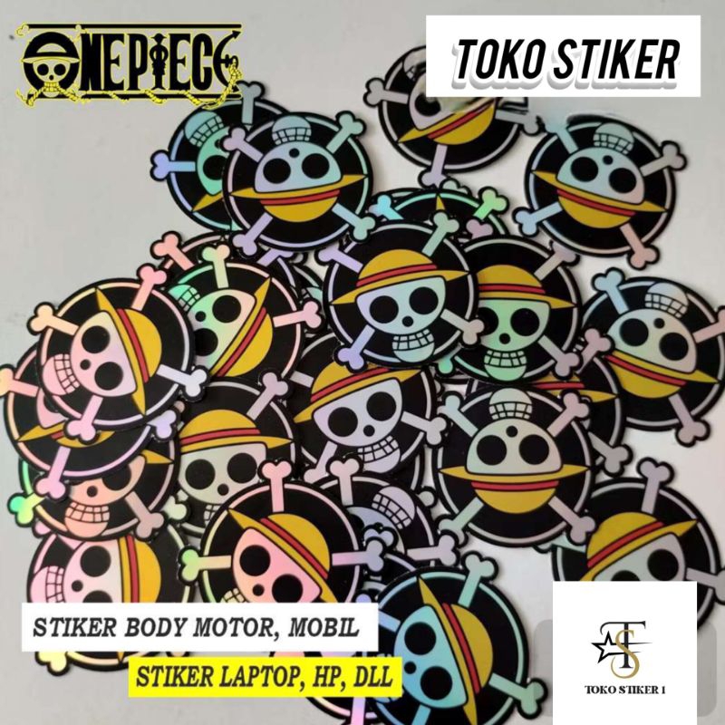 

Sticker stiker hologram anime - one piece - logoone piece