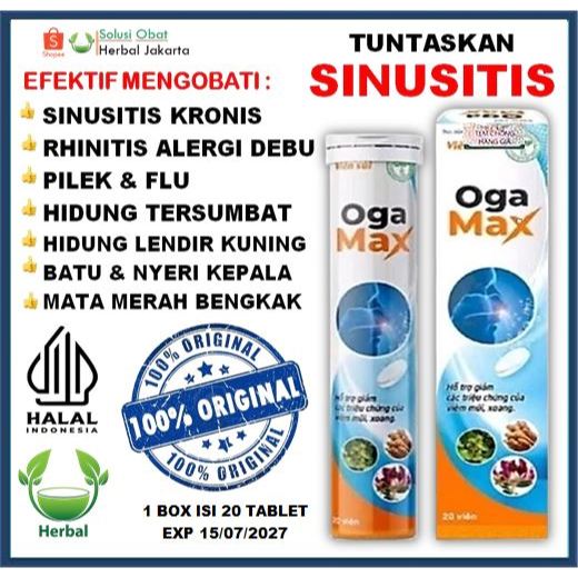 [OGA MAX PLUS] "100%Ori" Obat Sinusitis & Rinitis Alergi Ampuh Oga max Original