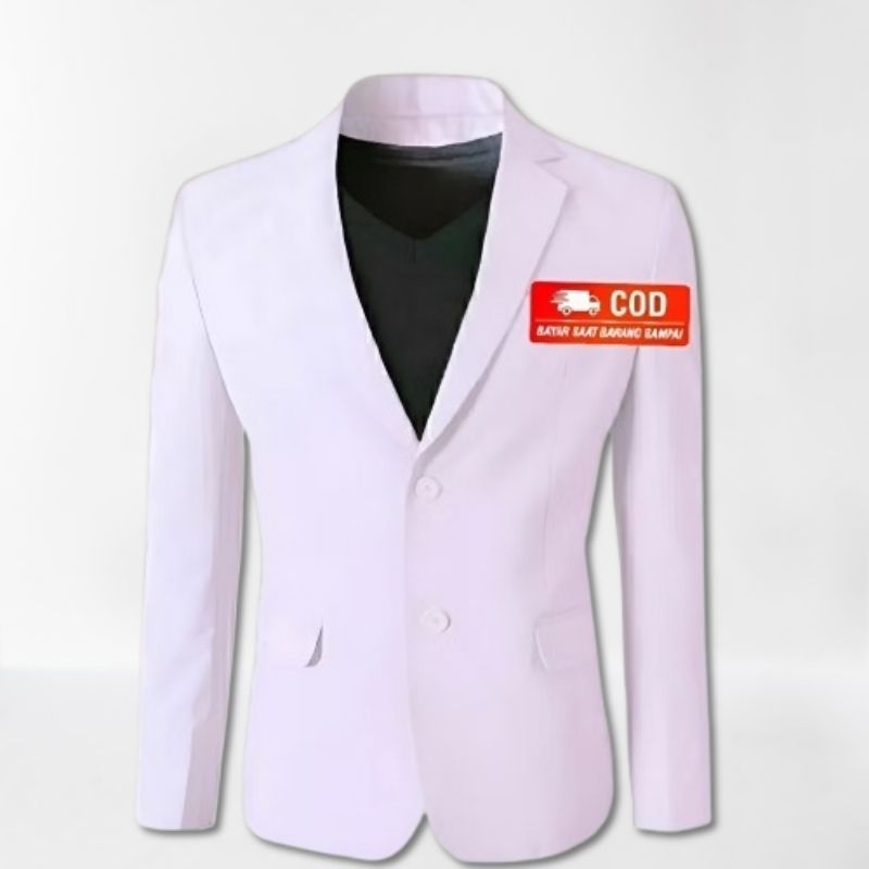 Jas putih polos / Jas full putih / Jas pria putih /Jas putih termurah