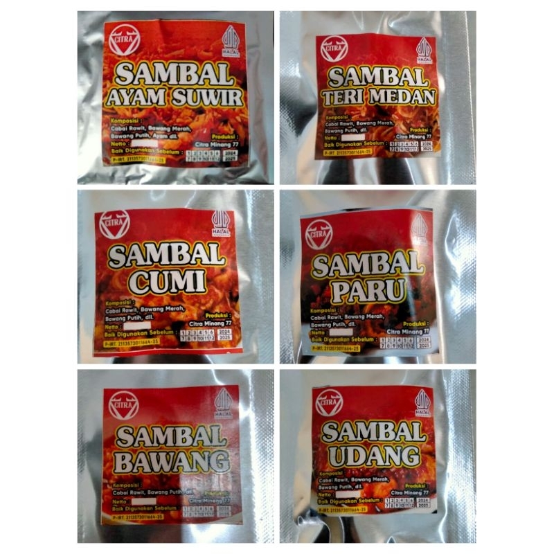 

Aneka sambal olahan homemade paket 10picis