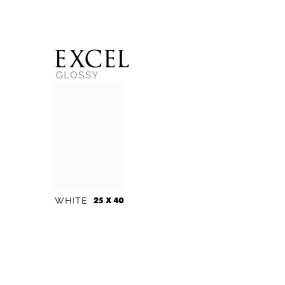 ASIA TILE WALL TILE EXCEL GLOSSY WHITE 25X40