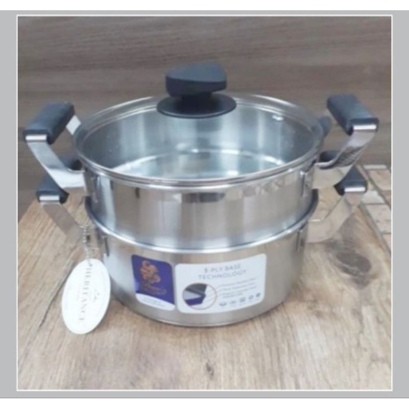 Bima Heritance Classic 2-Tier Steamer 28cm (BP120528)  / Panci Kukus stainless kapasitas air 7 L