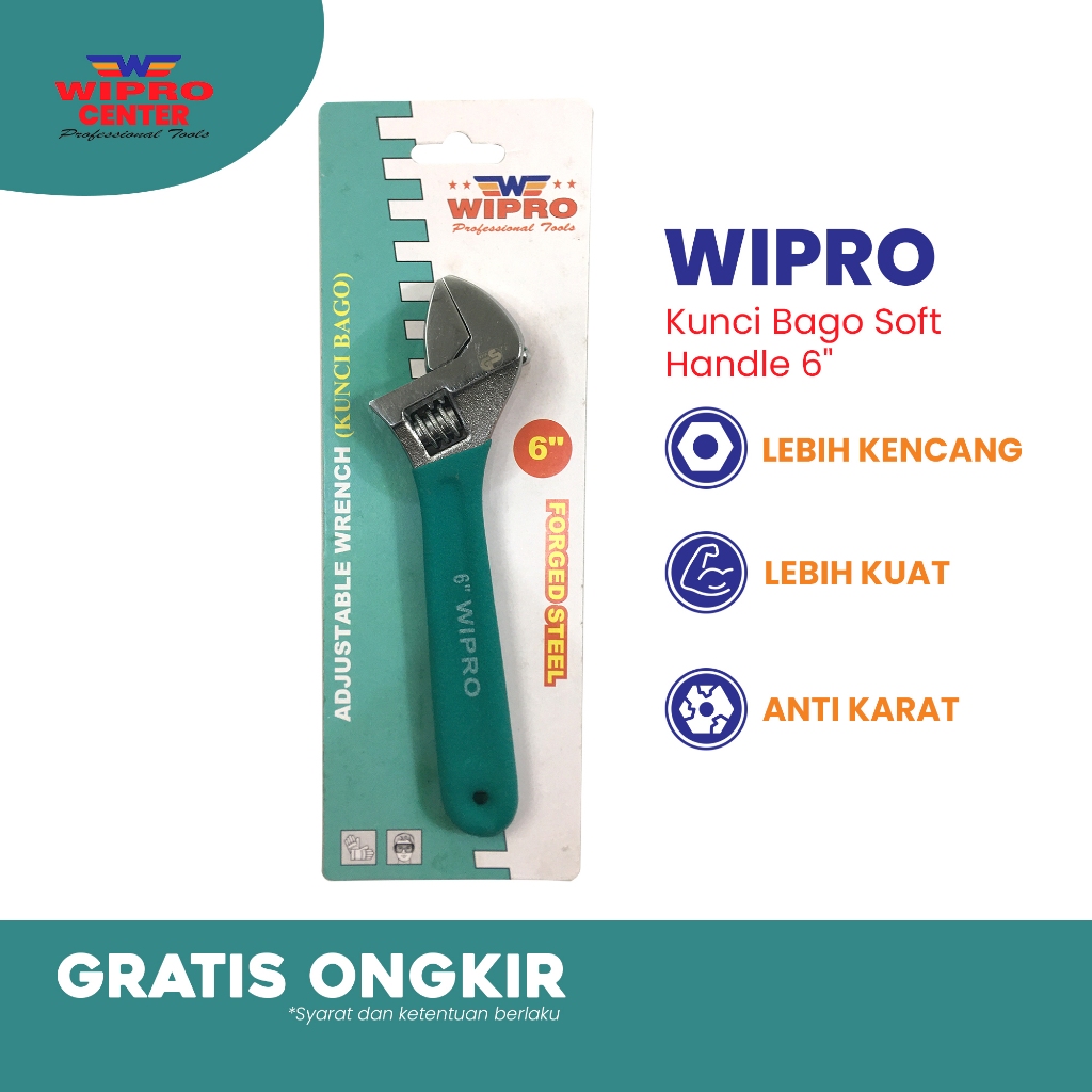 Wipro Kunci Bago Soft Handle 6" KUNCI INGGRIS 6 inch 6 inci