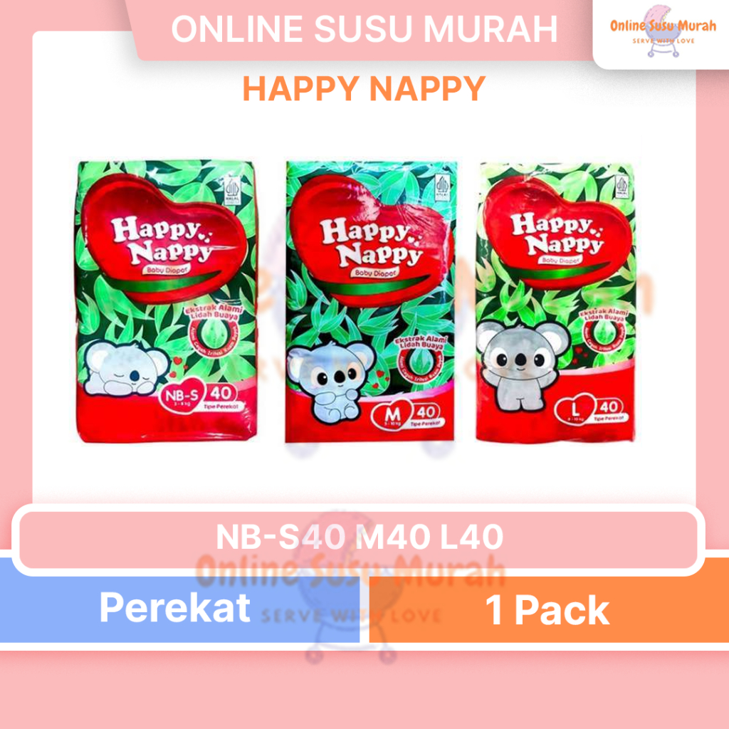 HAPPY NAPPY TAPE NB-S40 M40 L40 POPOK PEREKAT NB-S 40 M 40 L 40 PPKS