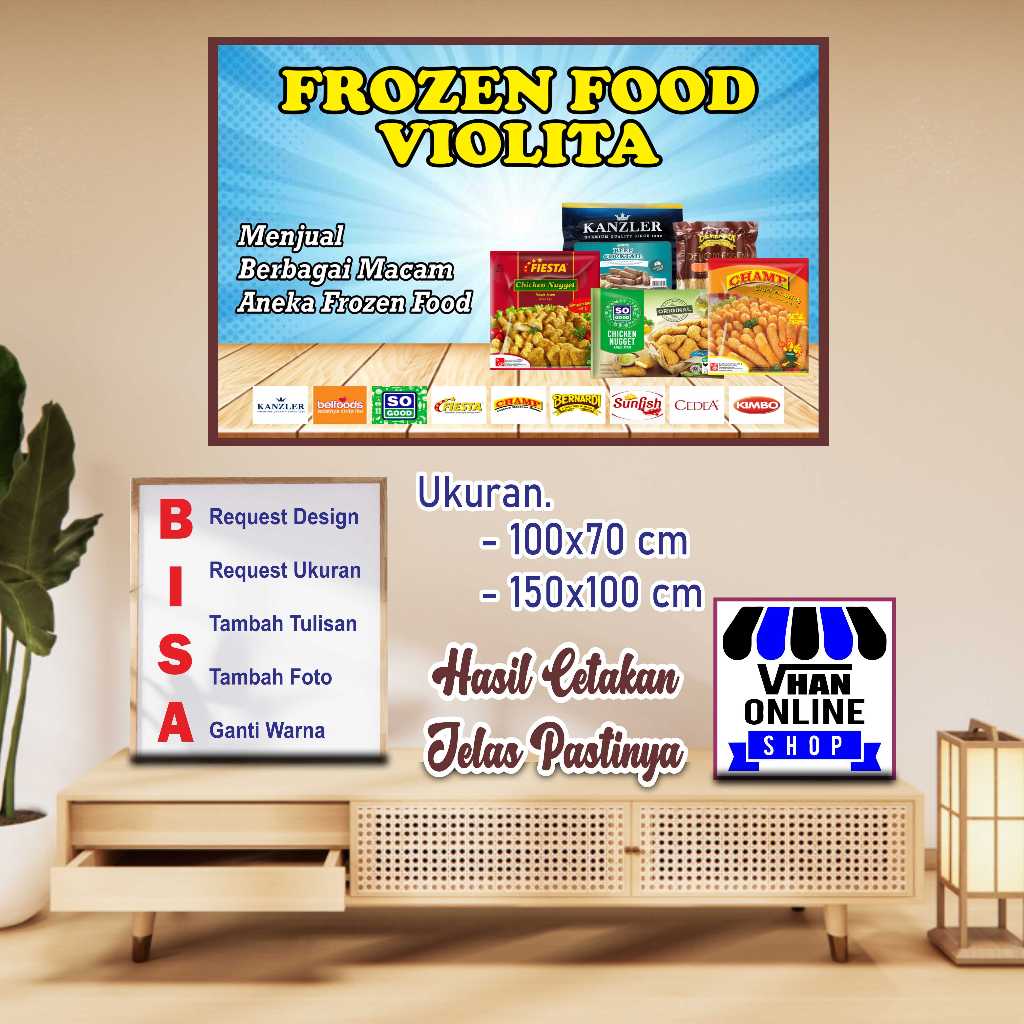 Cetak Banner Spanduk Toko Frozen Food Atau Aneka Sosis