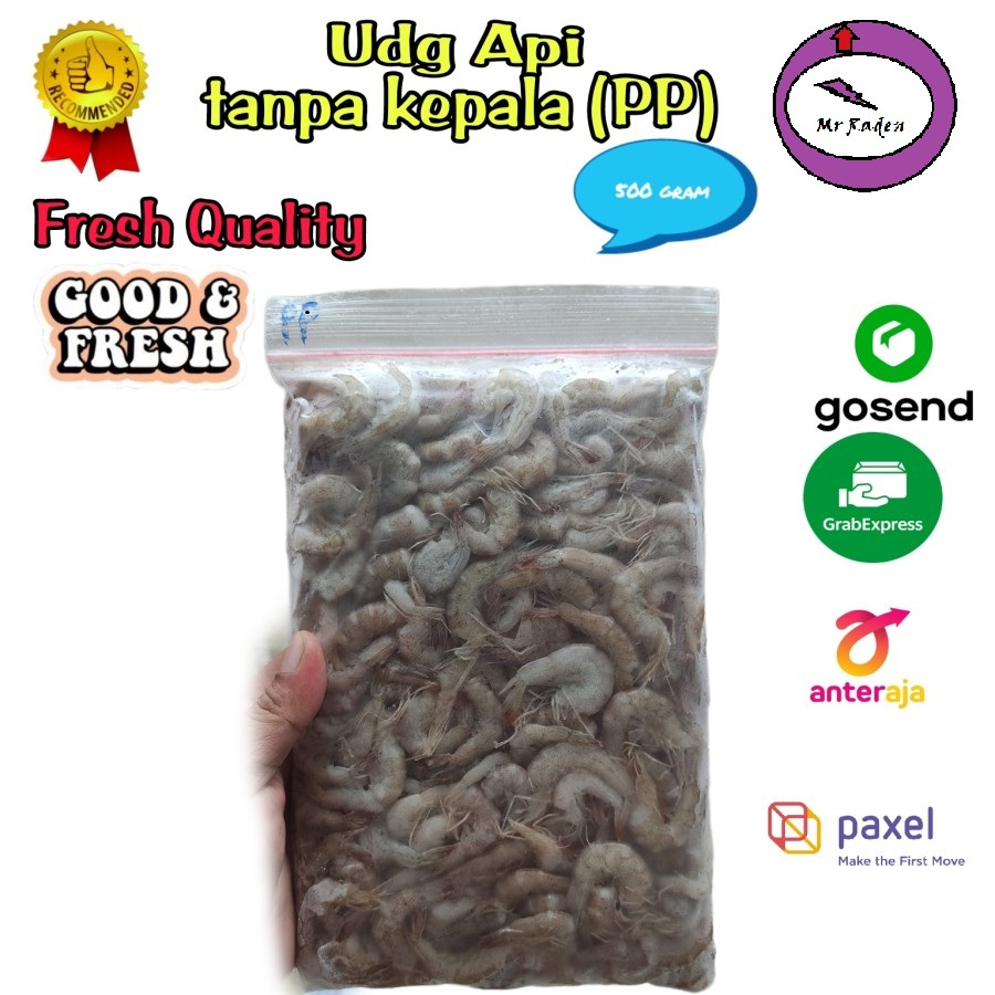UDANG API TANPA KEPALA / UDANG API BEKU TANPA KEPALA - KECIL SEDANG