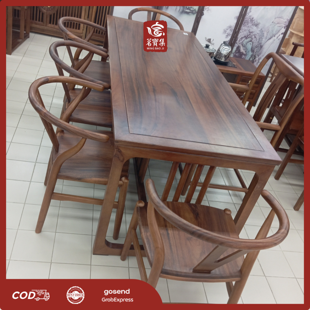 MING BAO JI Meja Teh China Set Z-001 Furniture Set Meja Teh Kursi Dengan Teko Panci Minimalis Clasic