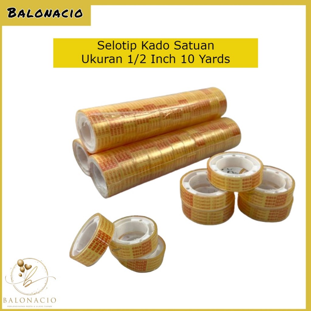 

Solasi Kado Selotip Gold Tape 1/2 Inch (12mm) 10 yards Satuan