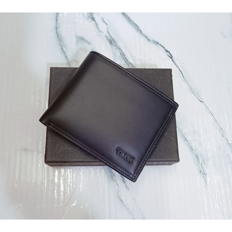 DOMPET PENDEK TUMI PREMIUM PRIA DOMPET PENDEK PRIA LIPAT 2 KULIT ASLI LEATHER LEMBUT HALUS IMPORT