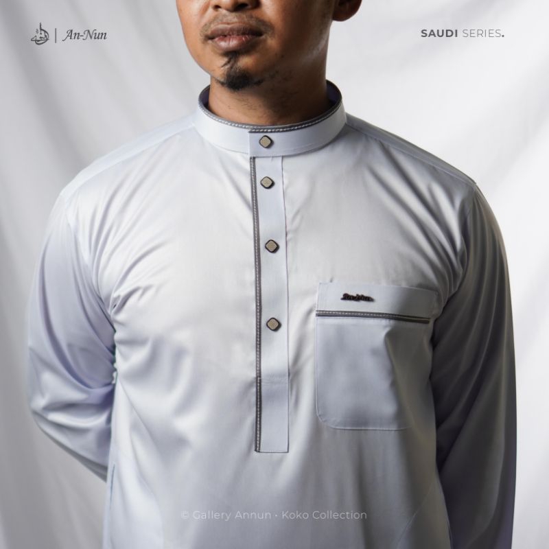 KOKO AN-NUN EXCLUSIVE - Koko Saudi Grade A  Terbaru Les Benang Besar Lengan Panjang Baju Muslim Pria