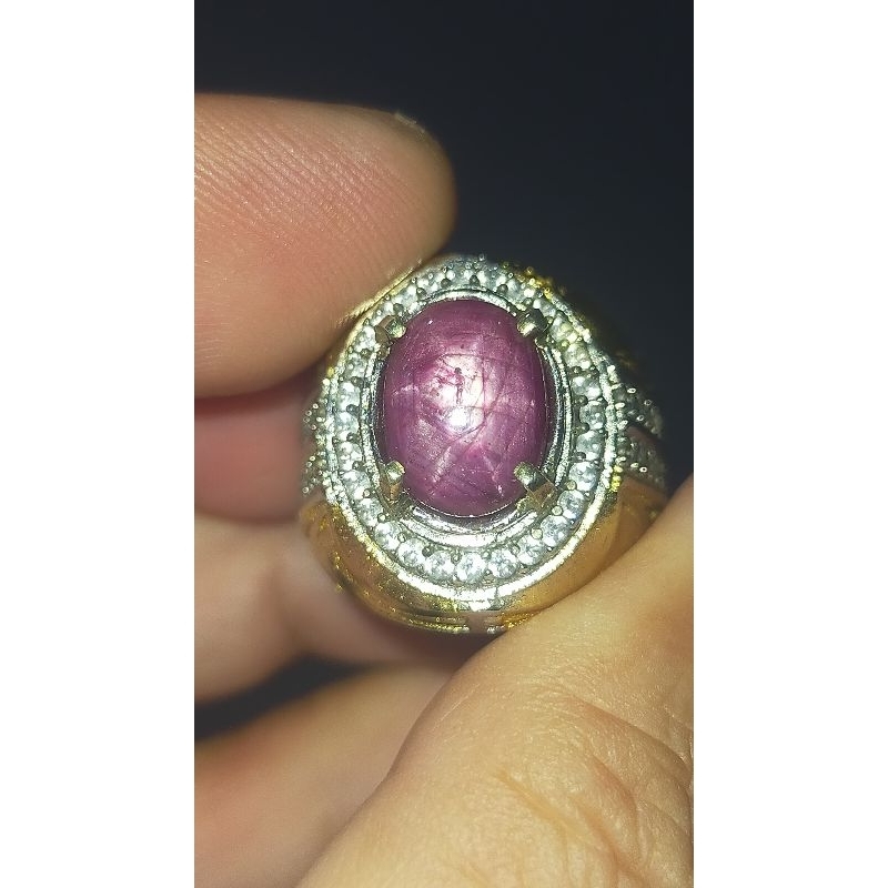 batu Ruby Star 6.05 carat ring alpaka memo IGLAB