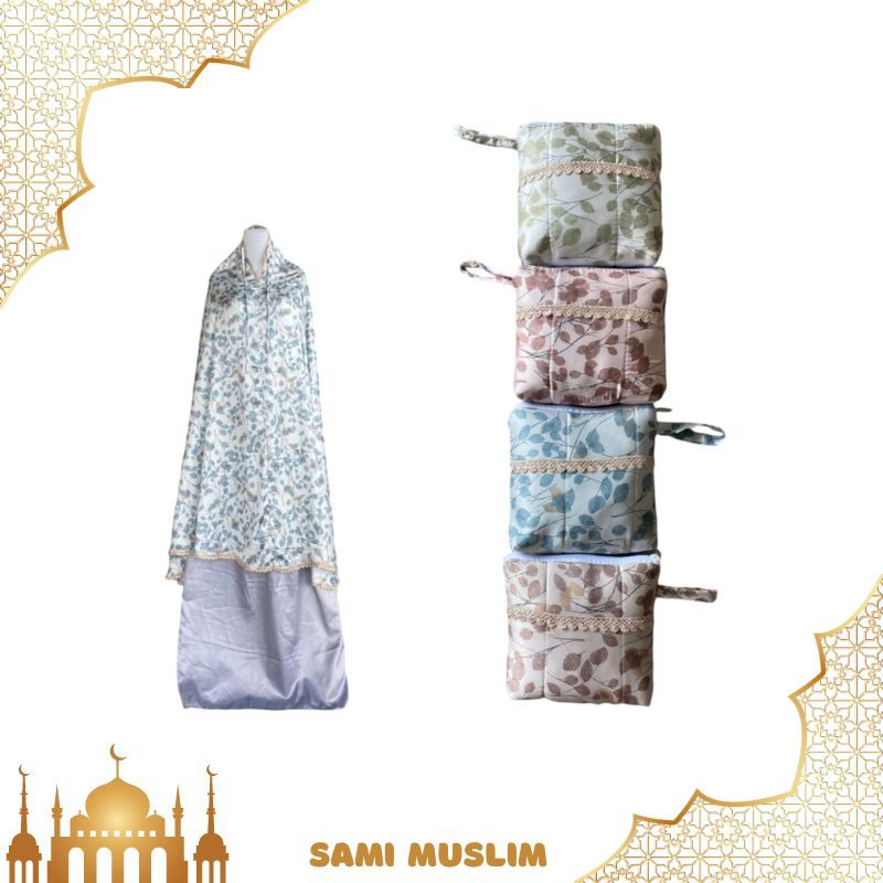 Mukena Armani Silk atasan Motif bawahan polos/mukena silk