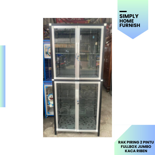 RAK PIRING 2 PINTU FULLBOX JUMBO KACA RIBEN (PENGIRIMAN BOGOR DAN SEKITARNYA)