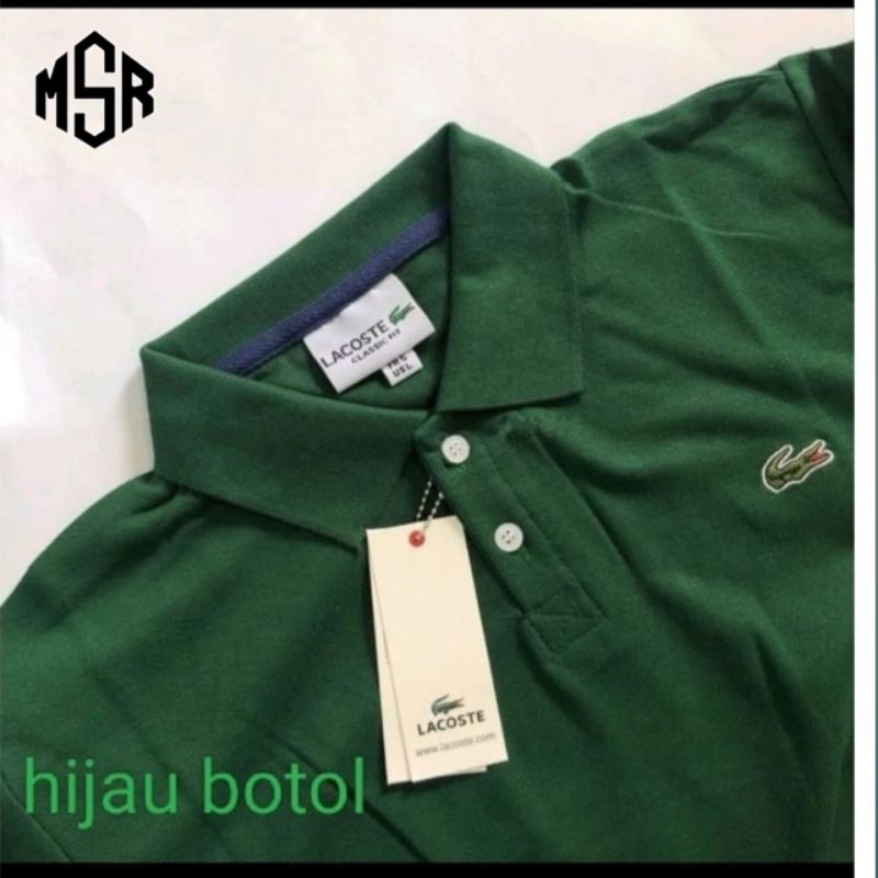 Kaos Krah Polo Pria | Kaos Pria Bahan Katun Ternyaman | Kaos T Shirt Cotton Premium hijau botol