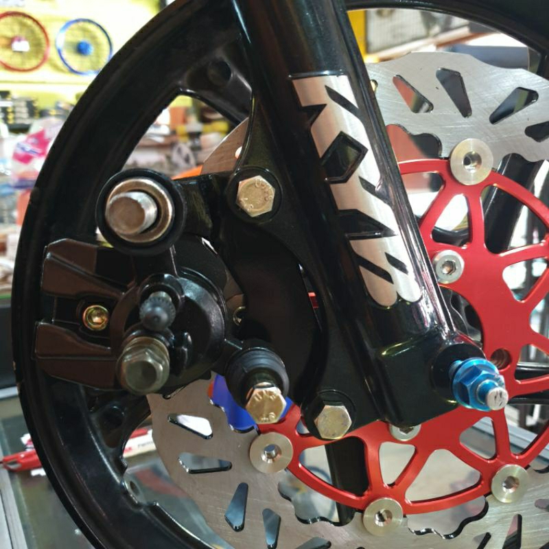 Breket Mio Sporty pakai Bottom sok KYB mio Smile uk disk 220mm-260mm