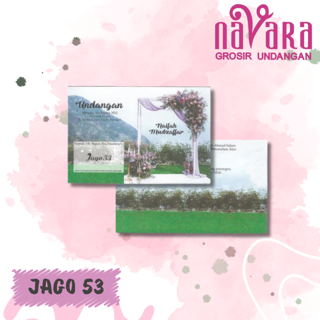 Blangko undangan atau kertas undangan pernikahan merek JAGO 53 dengan bahan kertas BC premium dengan