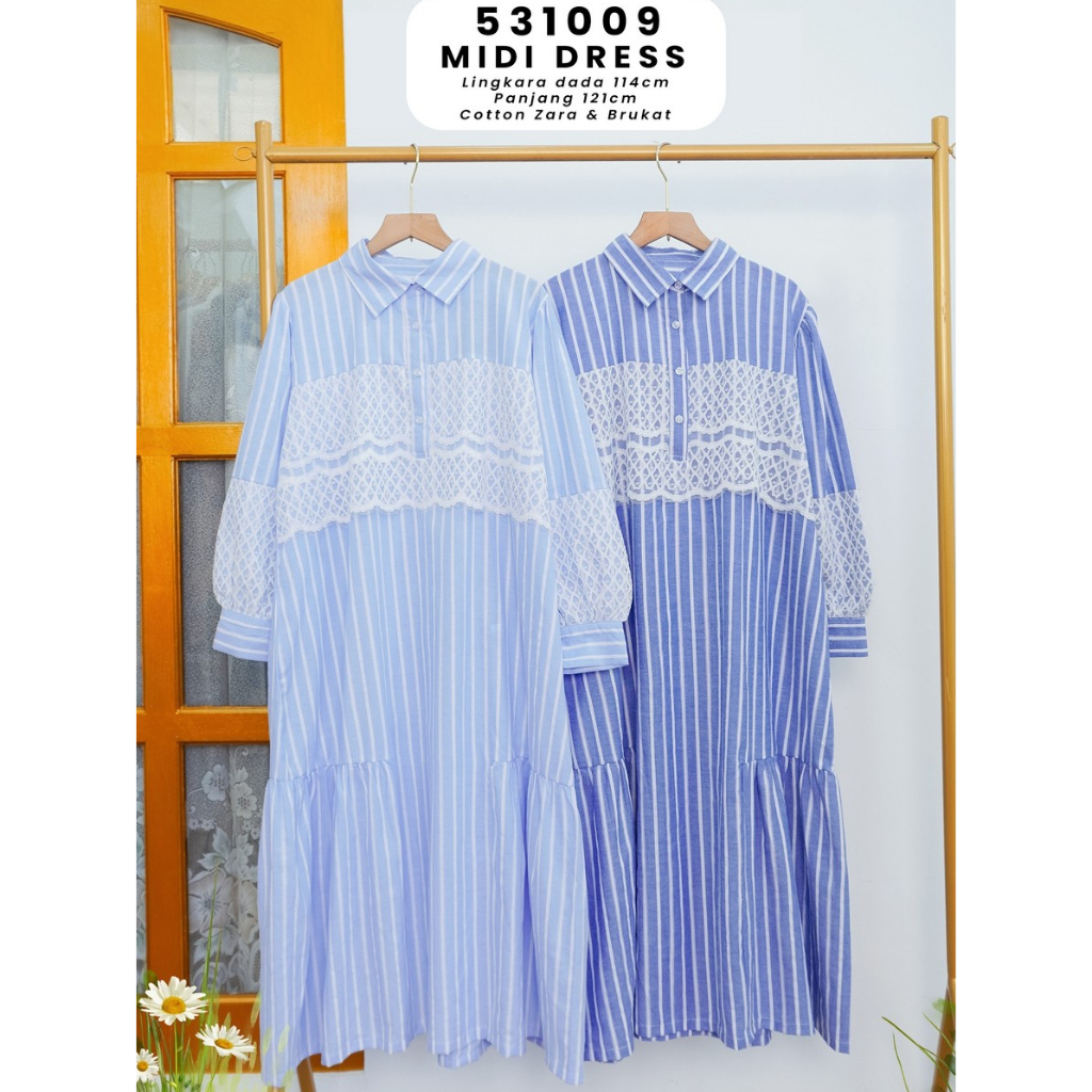 ZOYA MIDI DRESS | Tunik Atasan Midi Dress Wanita Bahan Premium Grade A Model Terbaru Kekinian