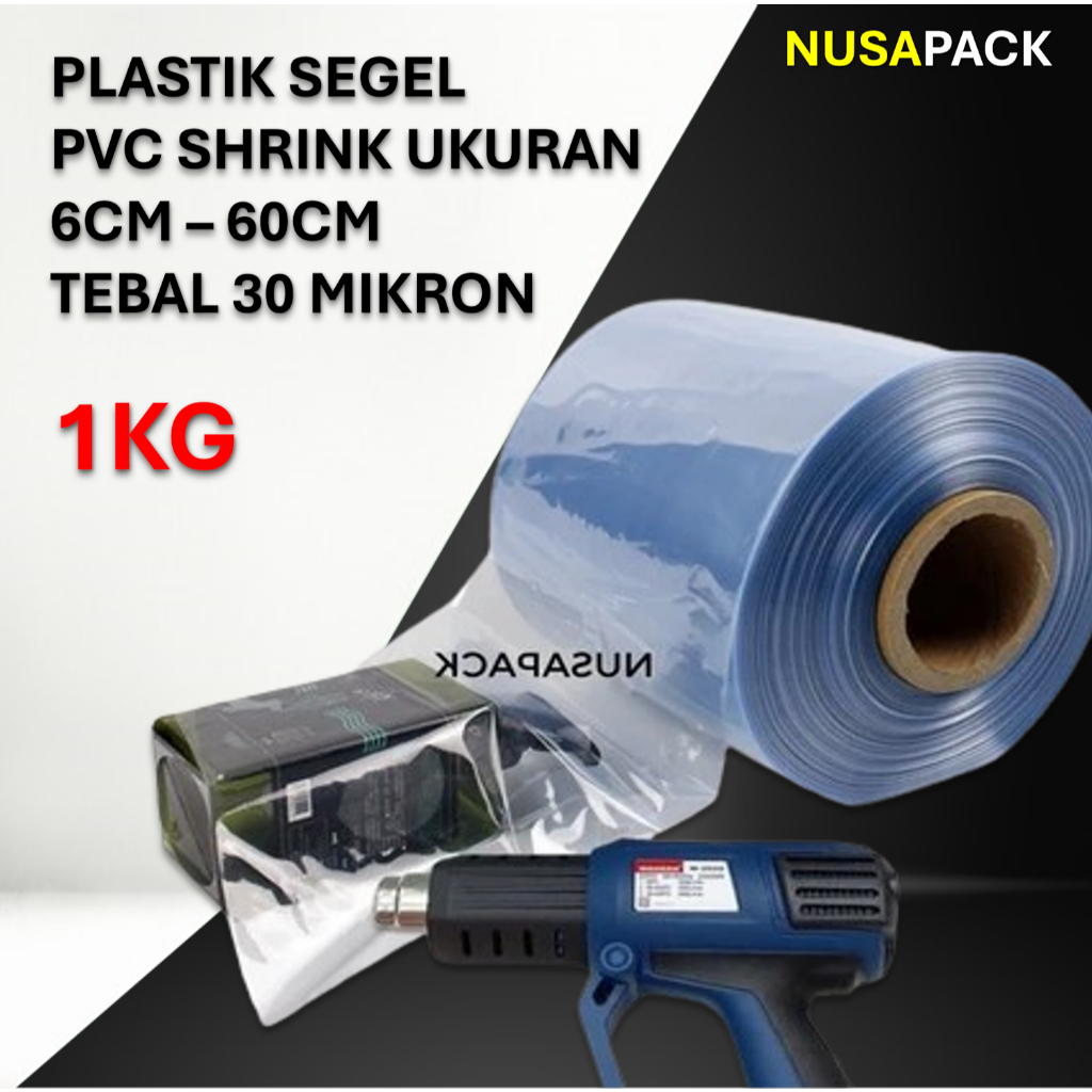 

plastik segel pvc shrink ukuran 6 cm sd 60cm 1kg