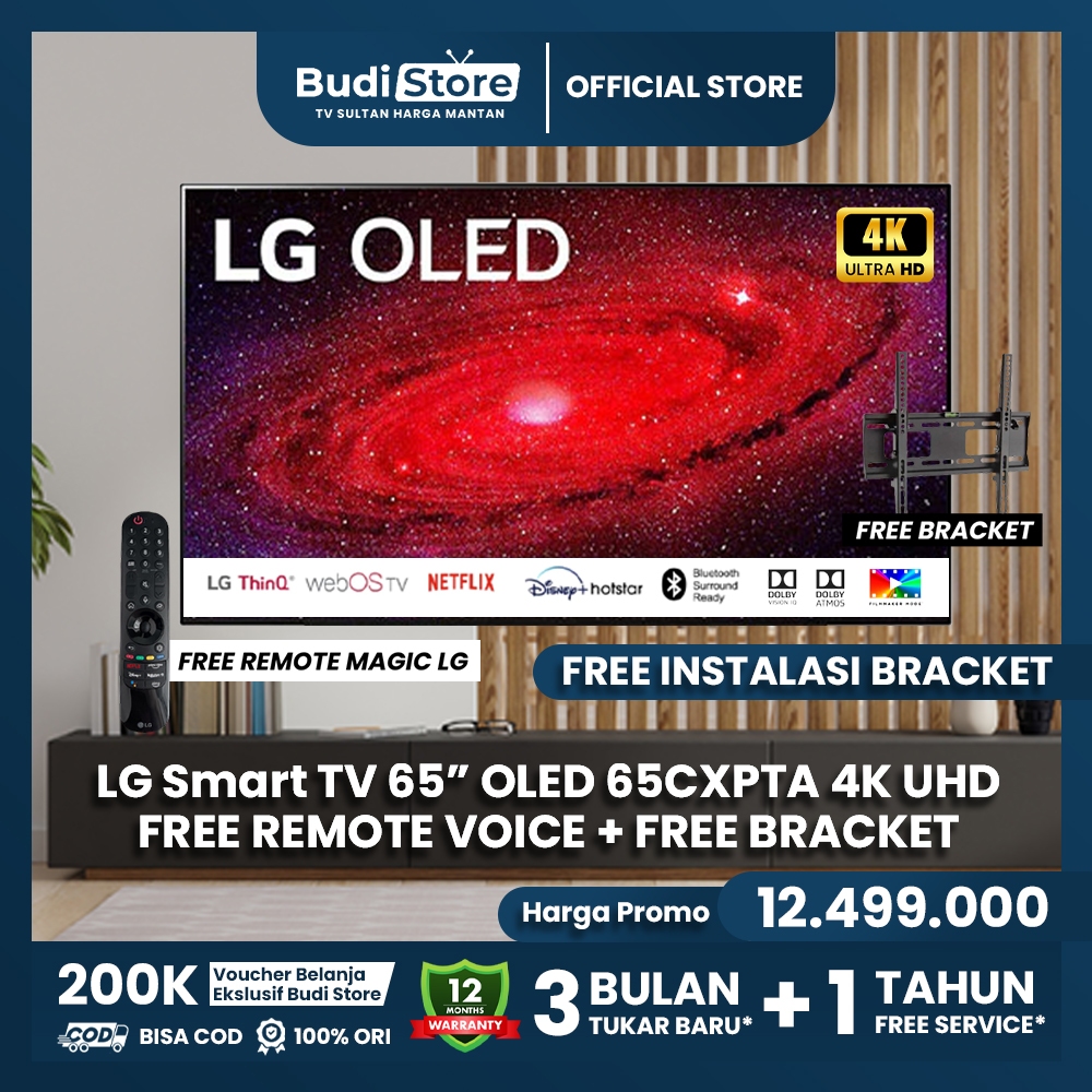 OLED TV LG OLED 65CX OLED TV UHD 4K SMART TV 65 INCH OLED 65CXPTA FREE BRACKET - BUDI STORE OFFICIAL