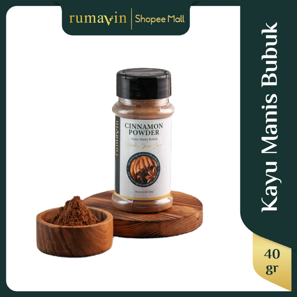 

RUMAVIN - Premium Cinnamon Powder / Kayu Manis Bubuk Botol 40gr