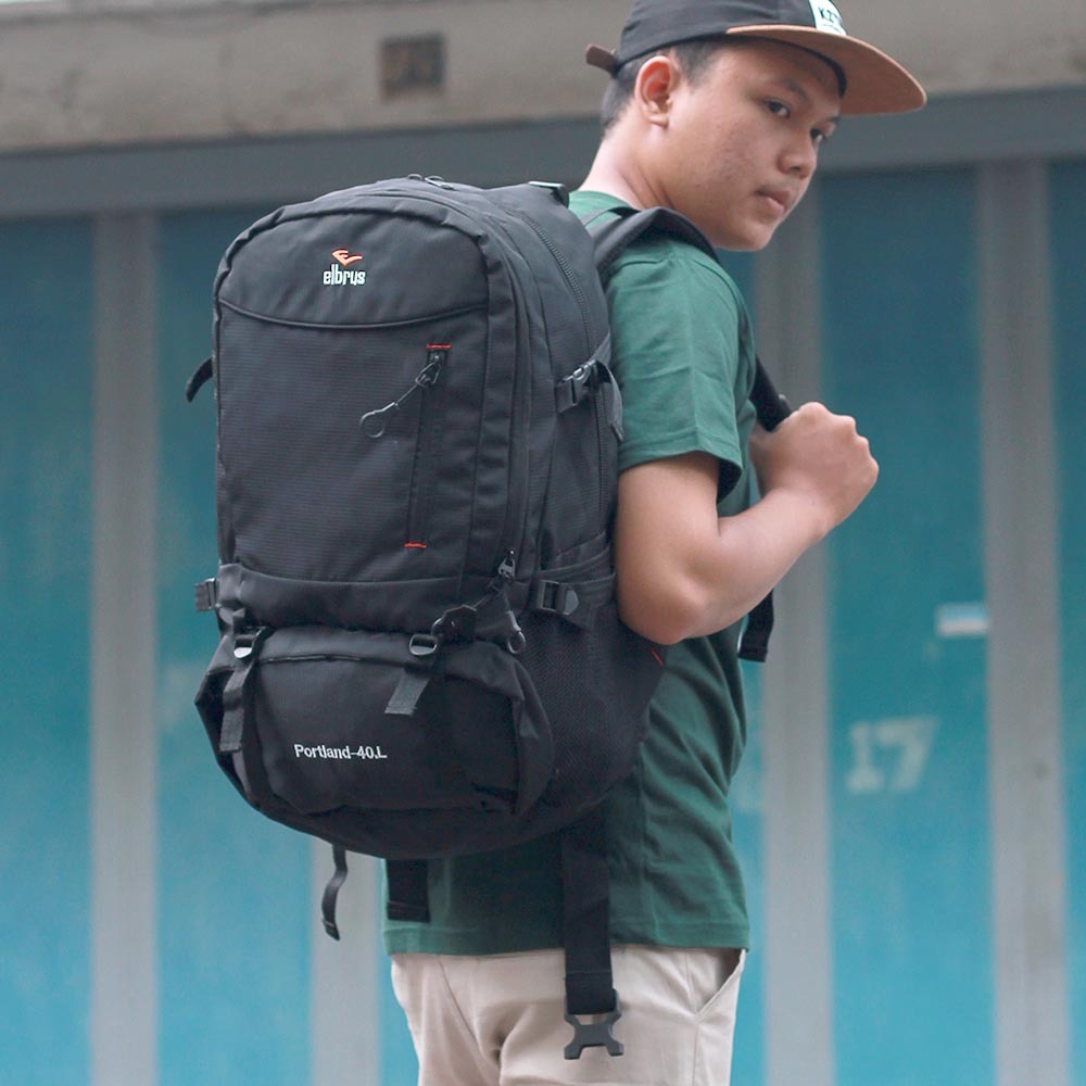Tas Ransel Semi Carrier Backpack  Tas Gunung Pria dan WanitaElbrus Portland 40L Free Raincover