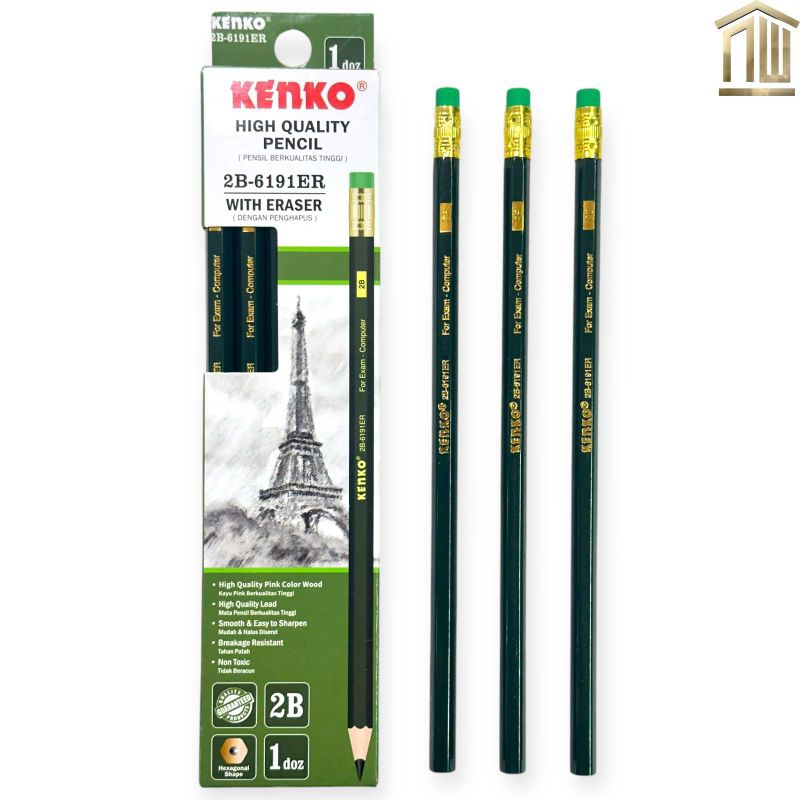 

Pensil 2B Kenko Hijau 6191ER (12 Pcs)